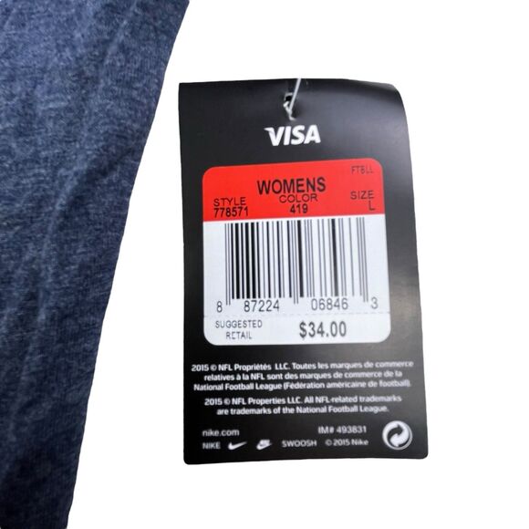 Nike Seattle Seahawks T-Shirt Womens Large Blue V Neck NFL Team Apparel NEW - Picture 6 of 11